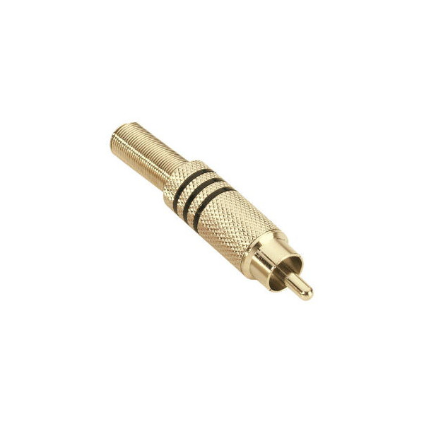 ADAM HALL 7623BLK RCA PLUG GOLD-PLATED BLACK