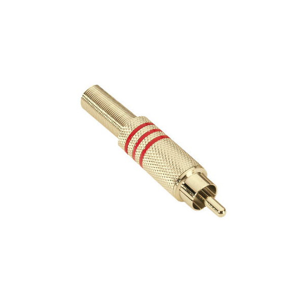 ADAM HALL 7623RED RCA PLUG GOLD-PLATED RED