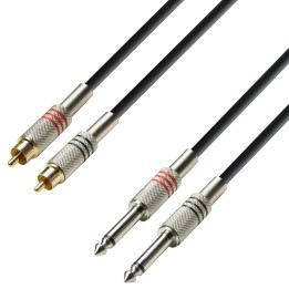 ADAM HALL K3TPC0100 CABLE 2 x RCA MALE - 2 x JACK MONO 1M