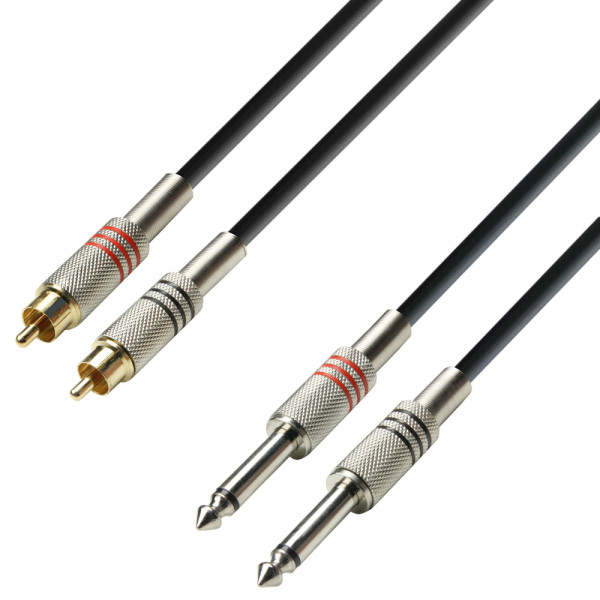 ADAM HALL K3TPC0100 CABLE 2 x RCA MALE - 2 x JACK MONO 1M
