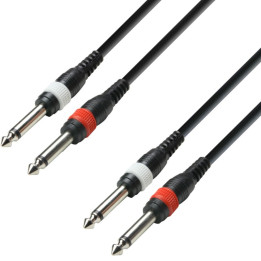 ADAM HALL K3TPP0300 CABLE 2 x 6,3 JACK - 2 x 6,3 JACK 3M