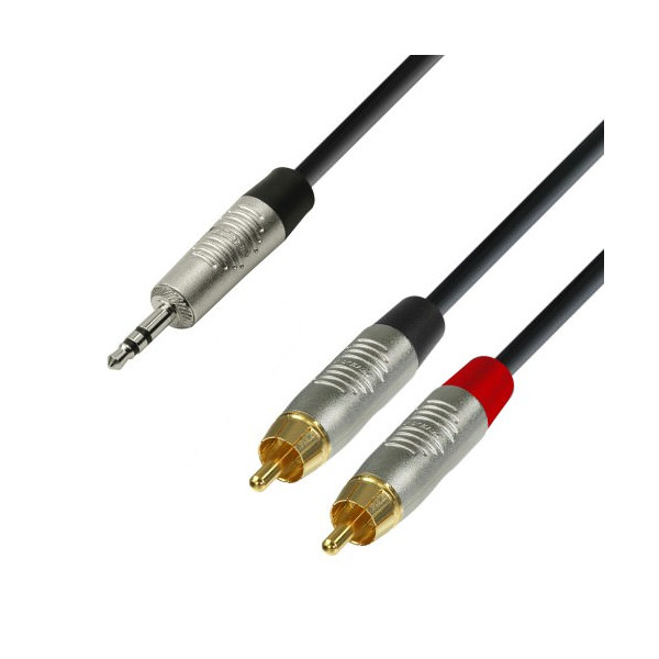 CABLE ADAM HALL K4YWCC0150 3,5 JACK STEREO TO 2 X RCA