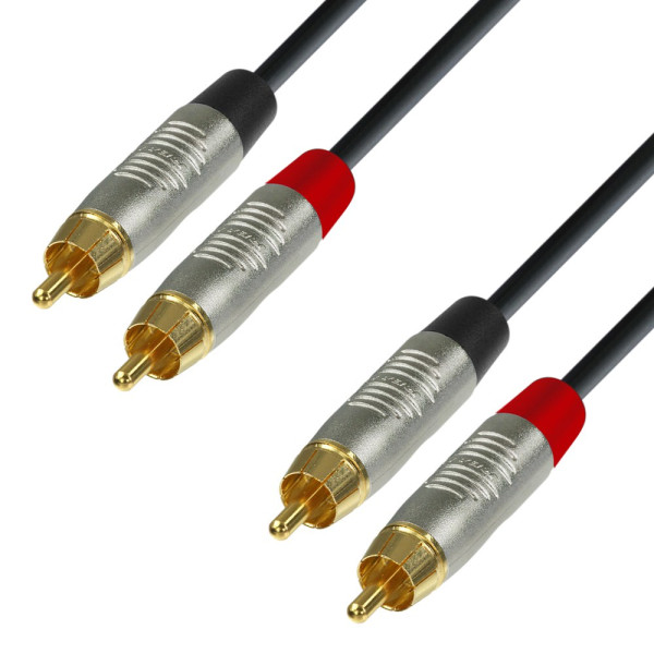 ADAM HALL K4TCC0600 2 X RCA MALE TO 2 X RCA MALE 6M