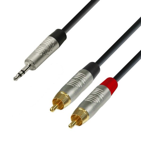 ADAM HALL K4YWCC0600 REAN 3.5 J STEREO TO 2xRCA 6M AUDIO CABLE