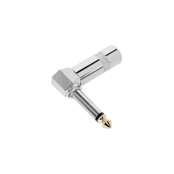 ADAM HALL K3CJM2A RIGHT-ANGLED 6.3mm MONO JACK GOLD-PLATED TIP CONNECTOR