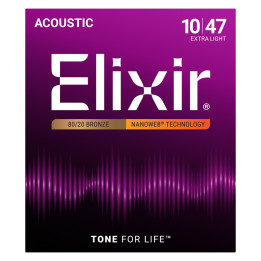 ELIXIR 010/47 EXTRA-LIGHT NANOWEB ŽICE ZA AKUSTIČNU GITARU