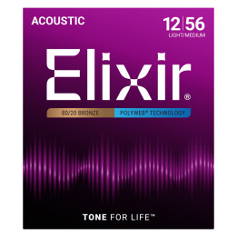 ELIXIR POLYWEB 012/56 LIGHT-MEDIUM ACOUSTIC GUITAR STRINGS