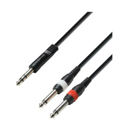 ADAM HALL K3YVPP0100 CABLE 6,3 JACK STEREO - 2 x 6,3 MONO 1M